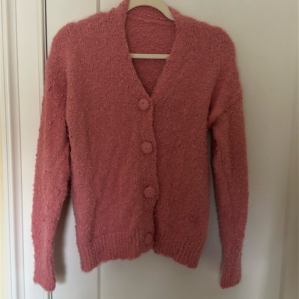 Pink soft cardigan with big buttons!